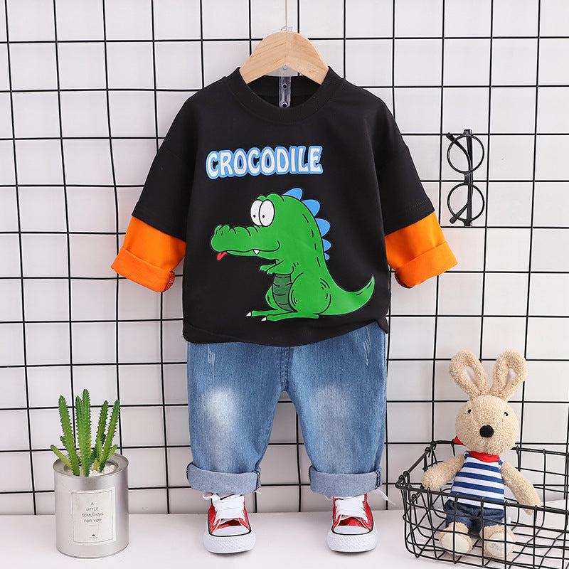 Dinosaur long sleeve cotton sweatshirt