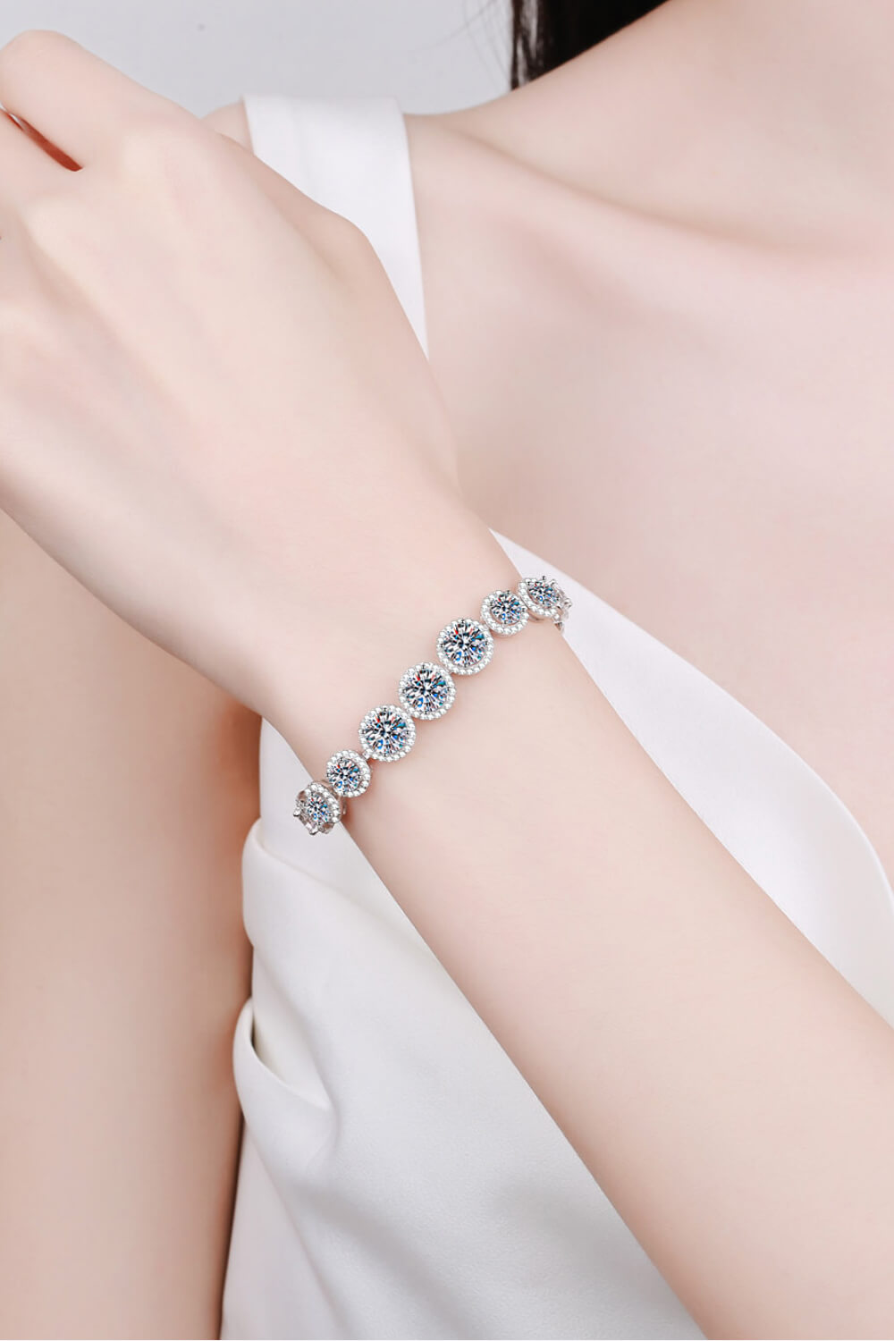 925 Sterling Silver 10.4 Carat Moissanite Bracelet - Babbazon bracelet