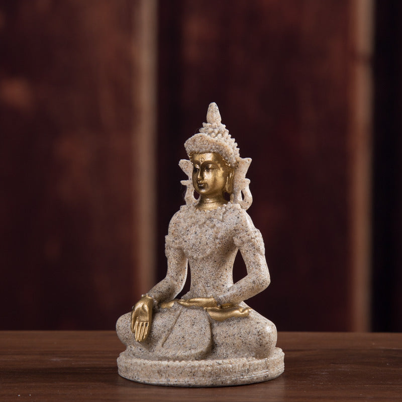 Sandstone resin crafts small sitting Buddha ornaments