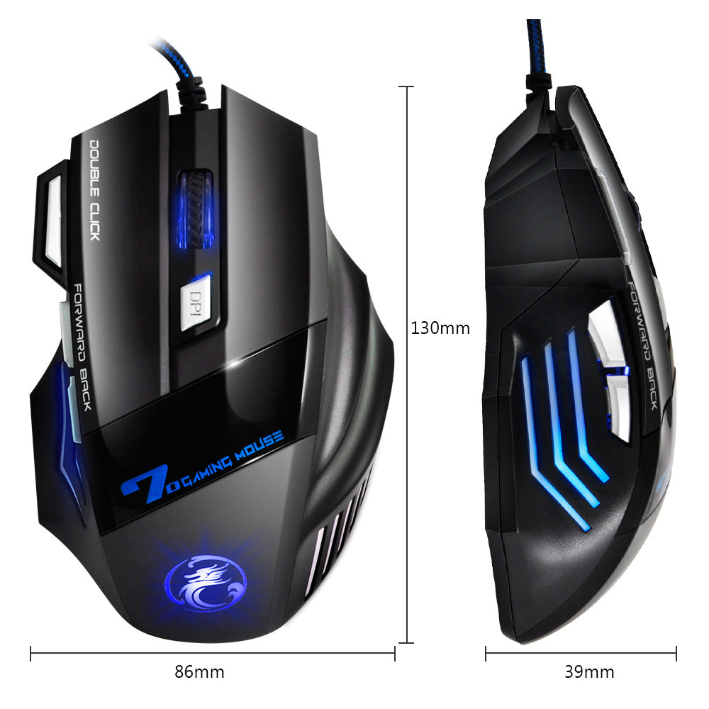 Pure Color Colorful Breathing Light Gaming Mouse