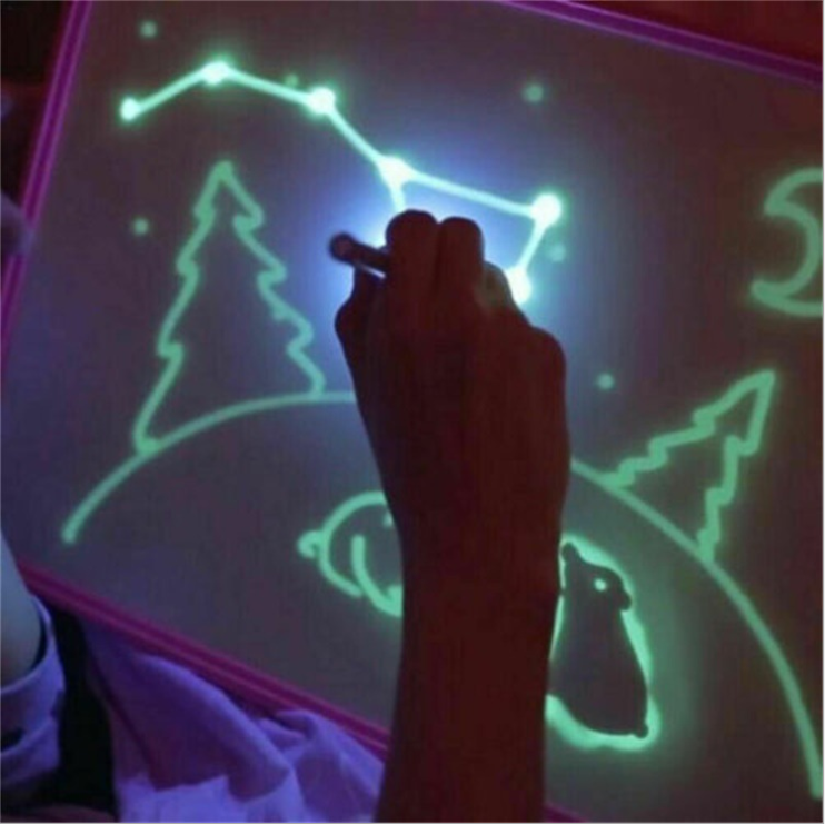 Educational Toy Drawing Pad 3D Magic 8 Light Effects Puzzle Board Sketchpad 