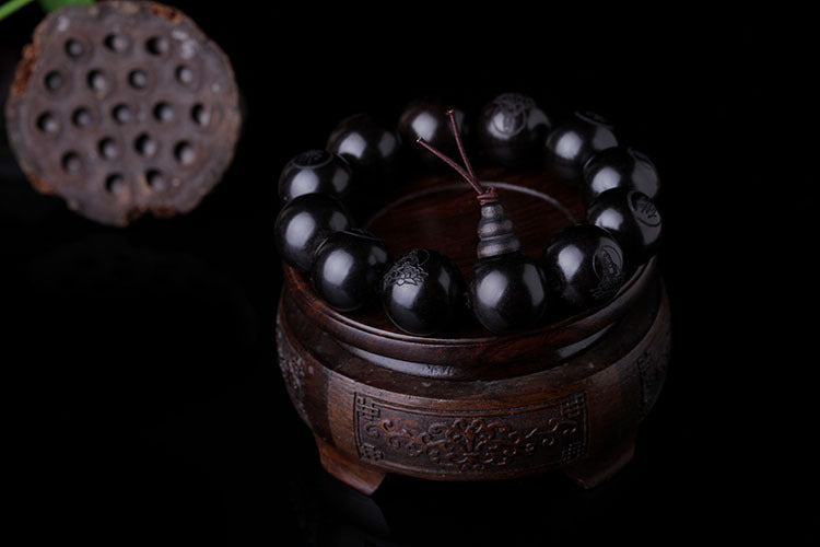 Ebony Buddha Bead Bracelet