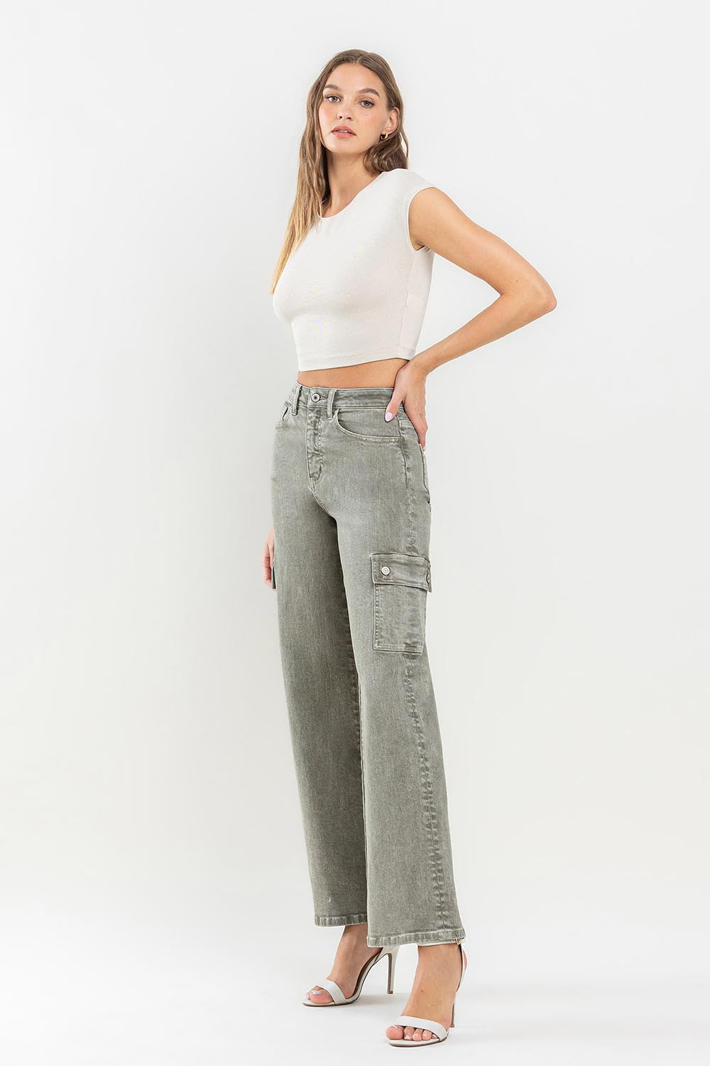 Vervet by Flying Monkey 90's Super High Rise Cargo Jeans 