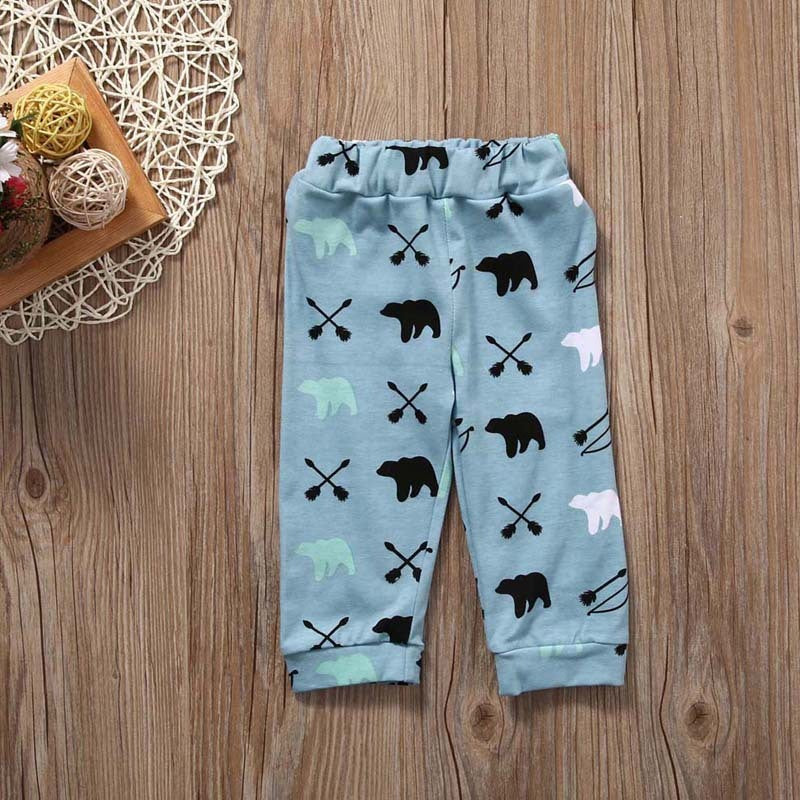 Men's And Women's Fashion Letters Polar Bear Print Pants Set