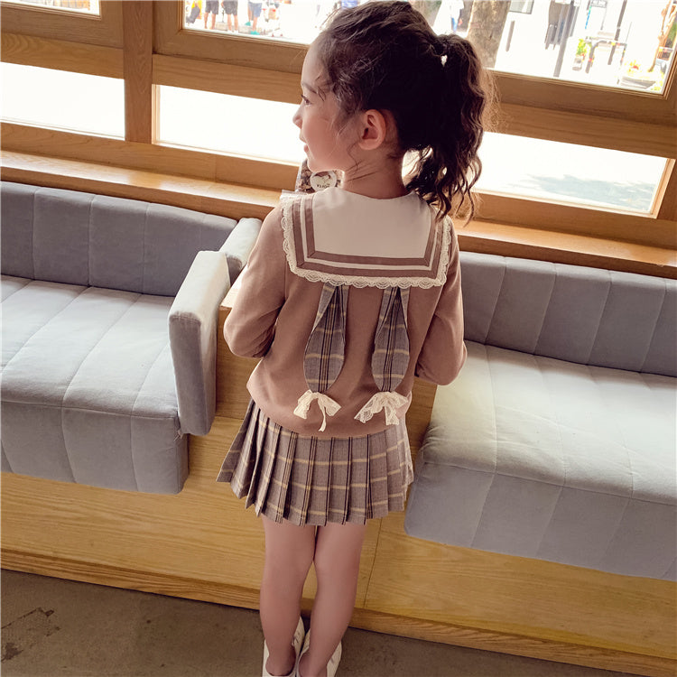 Little Girl College Style Hoodie Short Skirt Korean Version