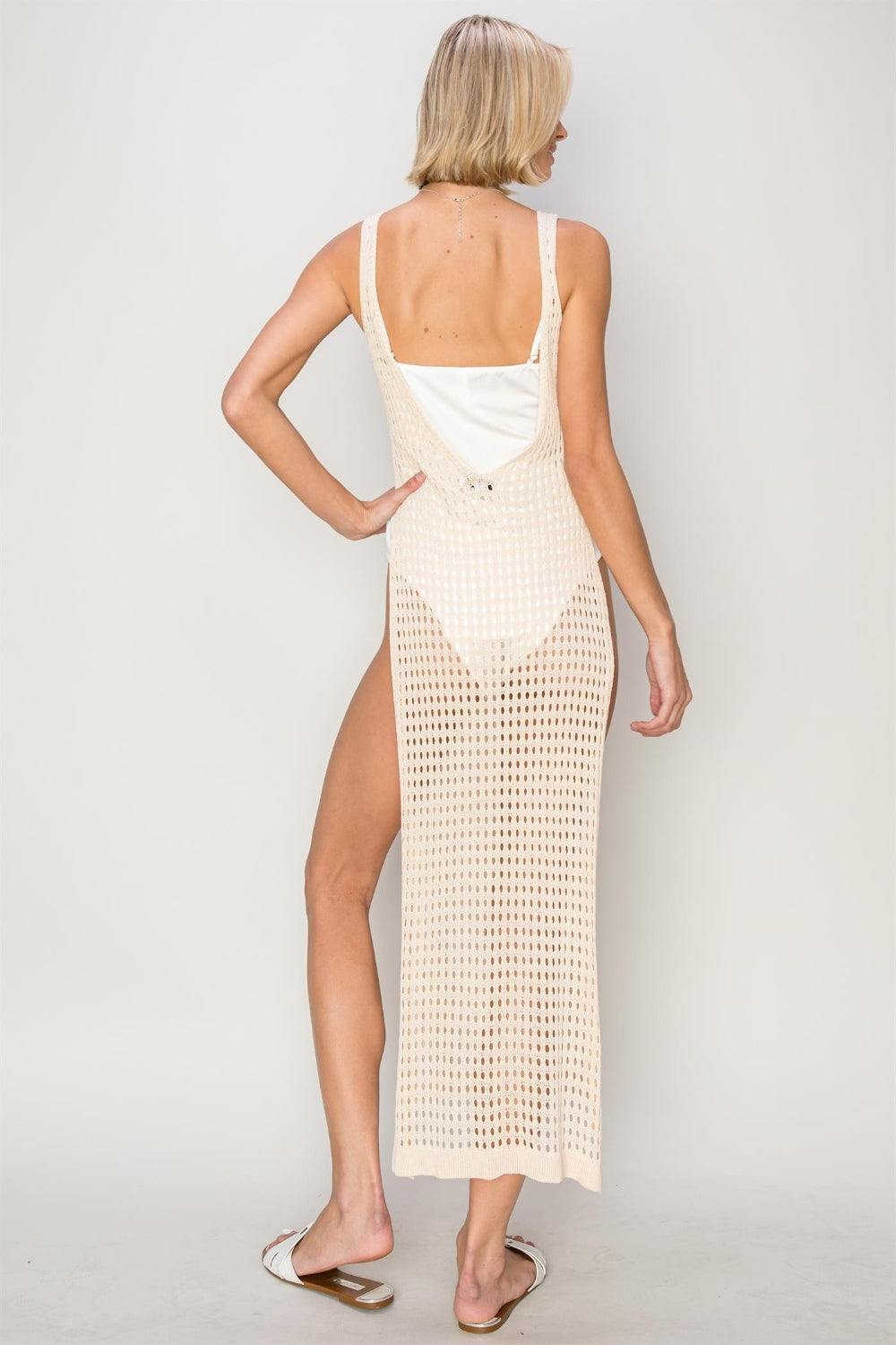 HYFVE Crochet Backless Cover Up Dress 