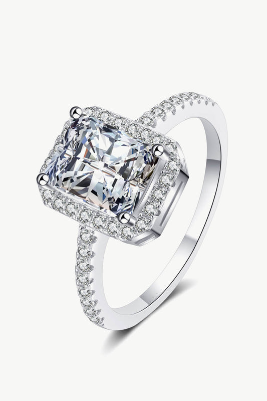 1 Carat Rectangle Moissanite Ring 