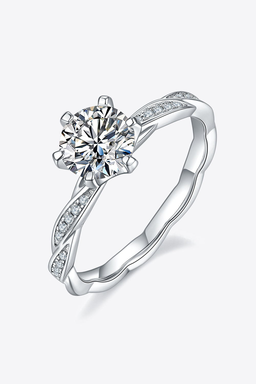 1 Carat Moissanite 925 Sterling Silver Ring 