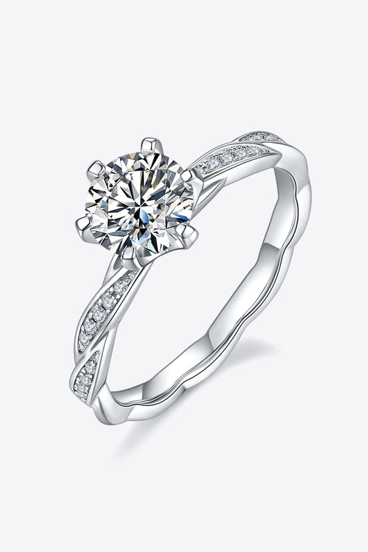 1 Carat Moissanite 925 Sterling Silver Ring 