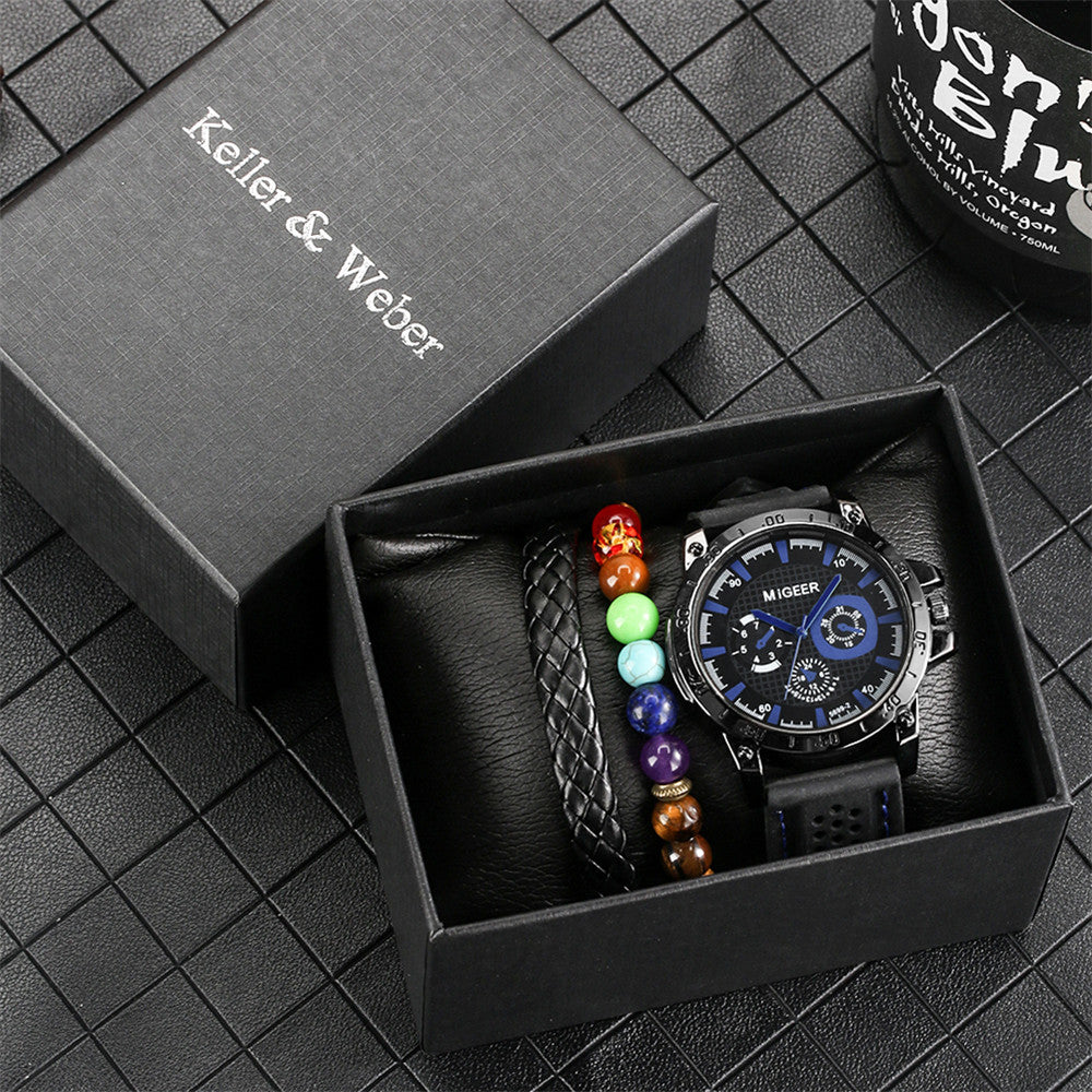 Men's Gift Box Watch Bracelet Set