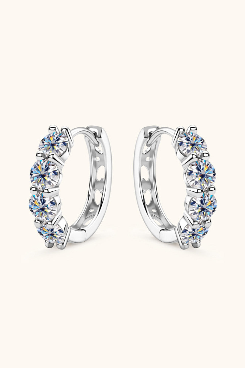 2.4 Carat Moissanite Huggie Earrings 