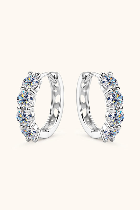 2.4 Carat Moissanite Huggie Earrings 