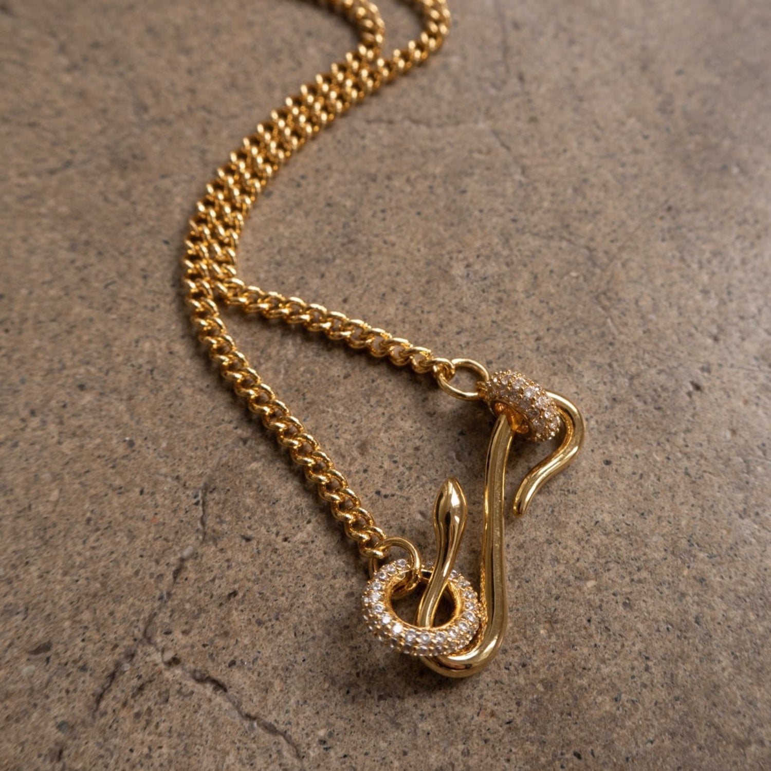 18K Gold-Plated Copper Inlaid Zircon Necklace 