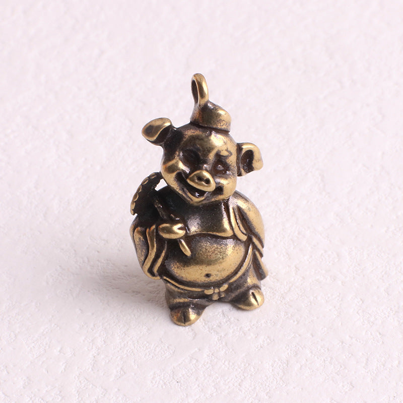 Brass Car Key Pendant Laughing Buddha