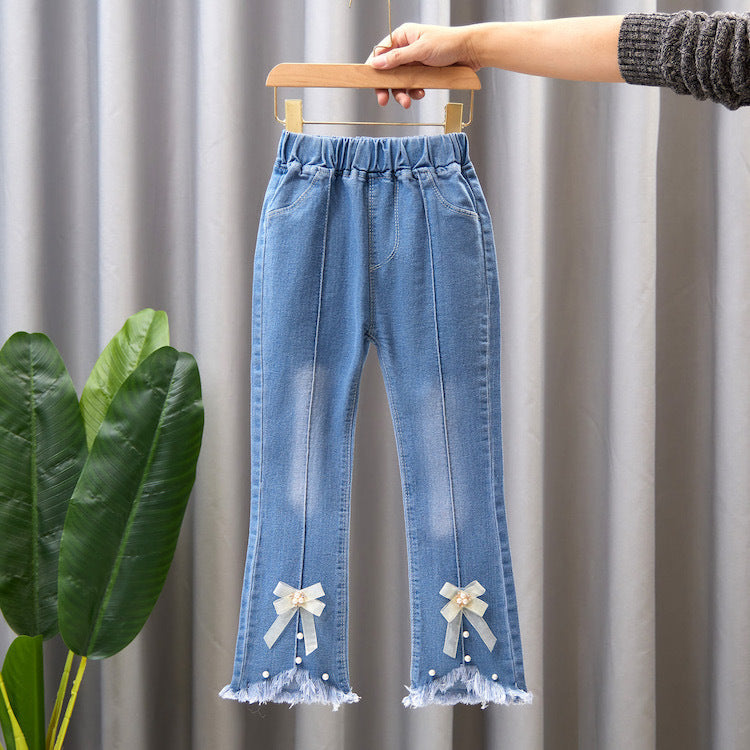 Children's Denim Wide Leg Pants Casual Speaker