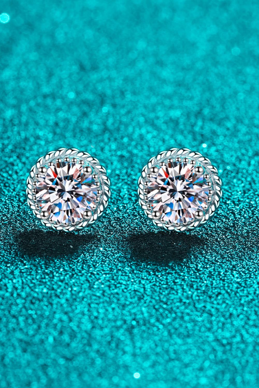 2 Carat Moissanite 925 Sterling Silver Stud Earrings 