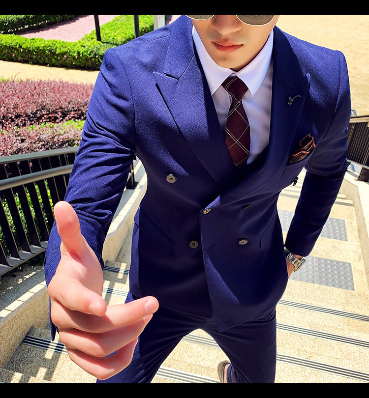 Men's Business Slim Professional Three-piece Men's Suit 