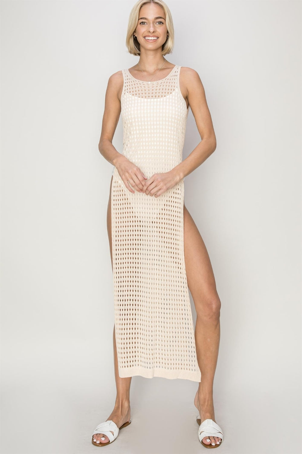 HYFVE Crochet Backless Cover Up Dress 