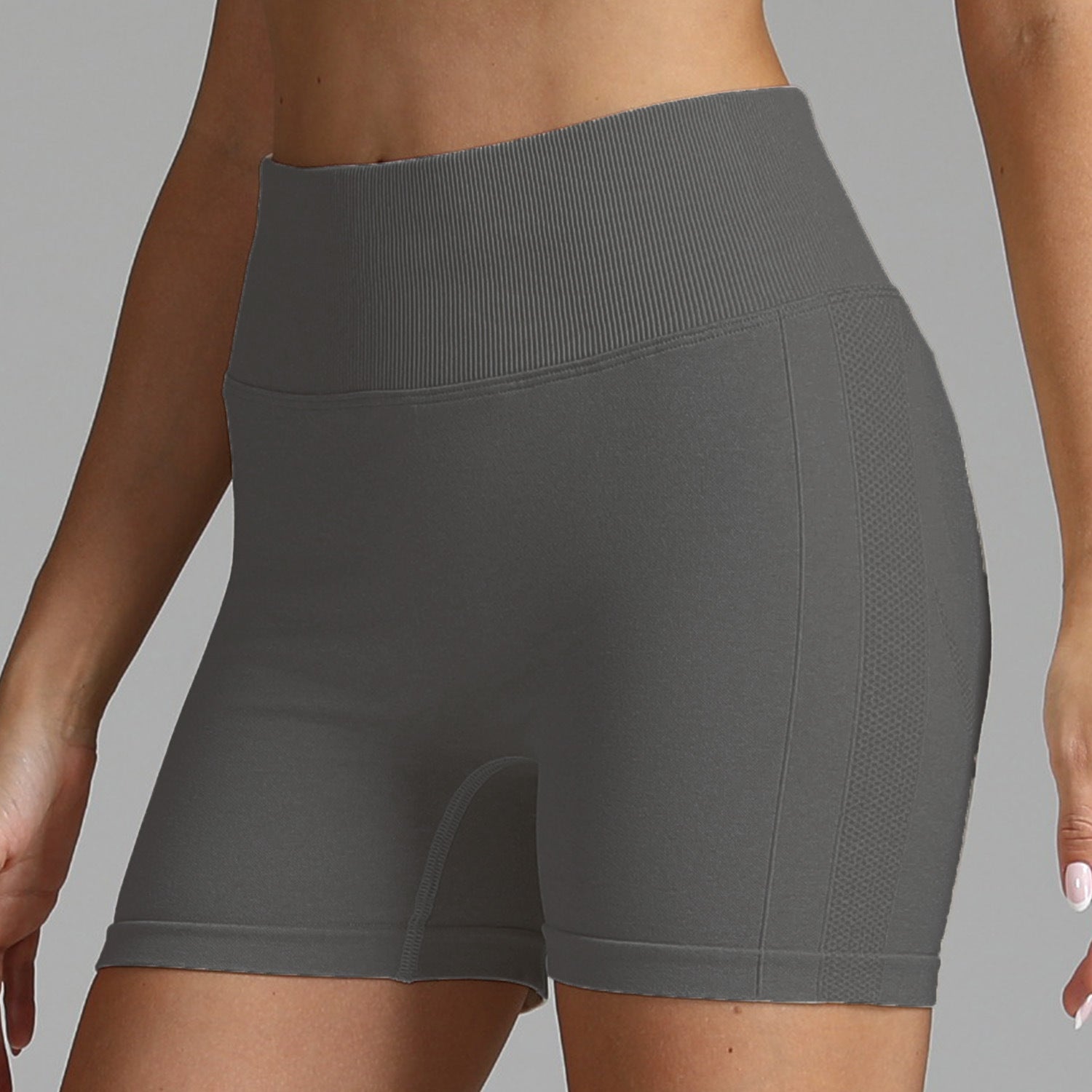 Seamless Yoga Shorts Women Solid Color High Waist Hip-lifting Fitness Pants Running Sweatpants 