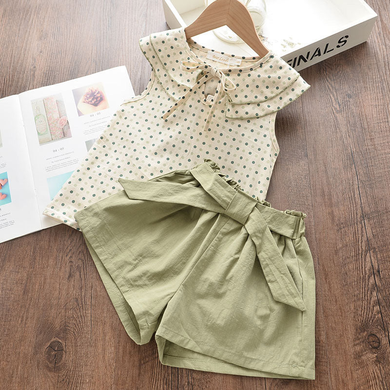 Summer Children's Sleeveless Shirt Shorts Two-piece Suit