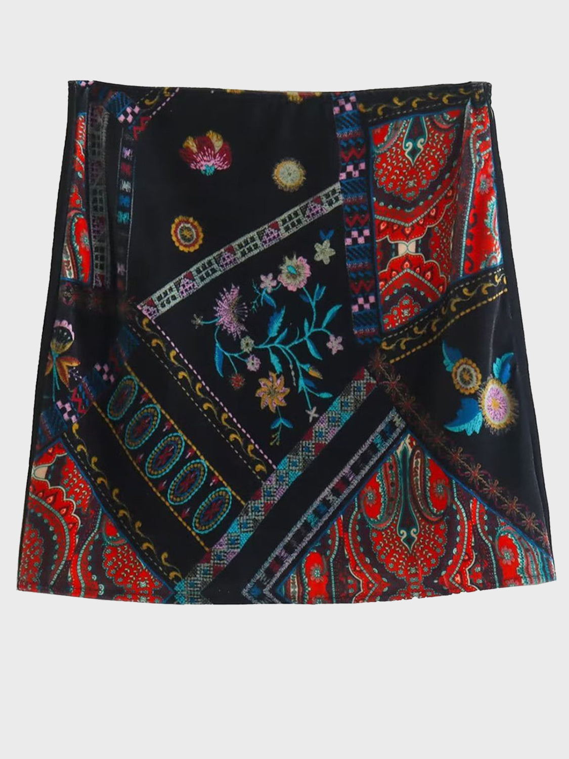 Printed Zip Mini Skirt - Babbazon New Products