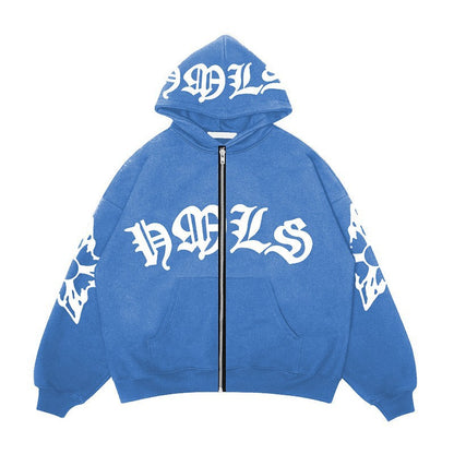 Trendy Gothic Style Letter Printed Hoodie