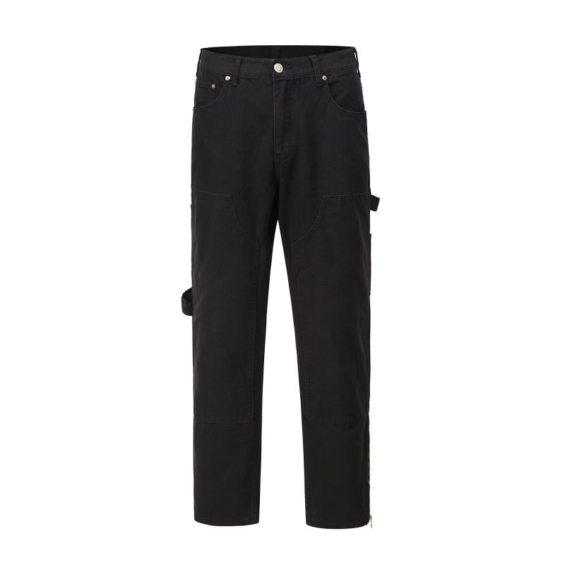 Chain Foot Logging Pants Cargo High Street Loose Jeans Trousers