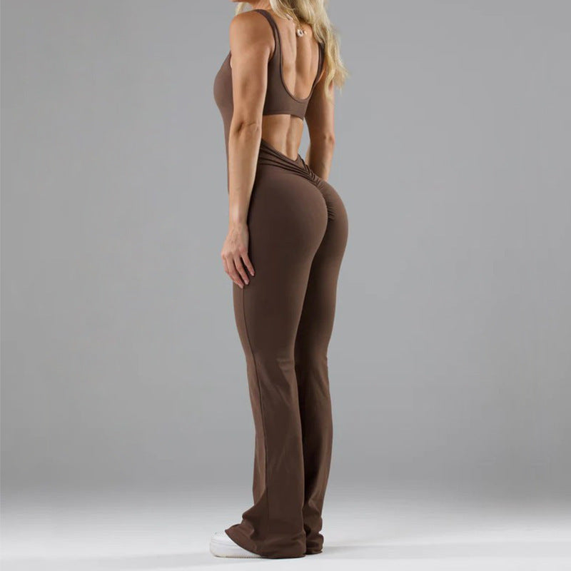 Tight Yoga Bodysuit Casual Hollow Seamless Womens Clothing 