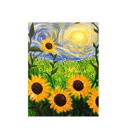 5D Round Drill Oil Painting Sunflower Diamond Painting Diy Spot Drill Stickers Decorative Painting Gift