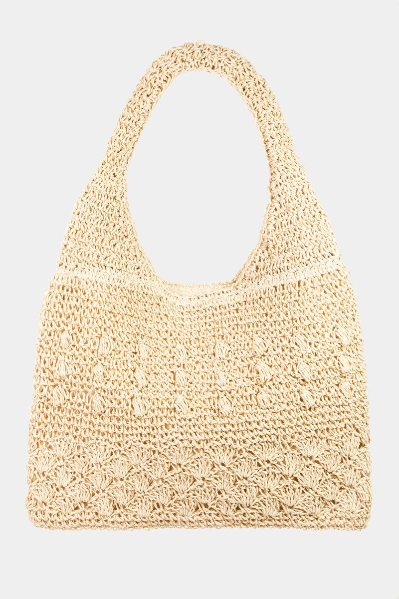 Fame Straw Braided Tote Bag - Babbazon bag