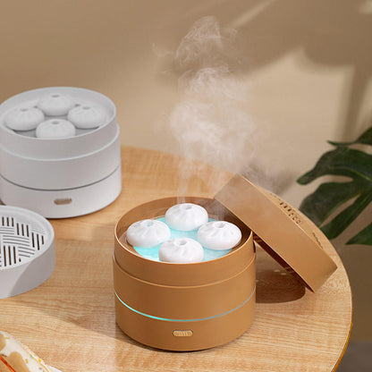 1pc Unique Four Spray Design Steaming Bun Aroma Diffuser 200ml USB Ultrasonic Air Humidifier LED Night Light Essential Oil Diffuser Aromatherapy Diffuser For Home Office