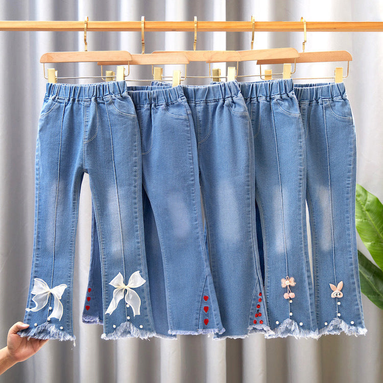 Children's Denim Wide Leg Pants Casual Speaker