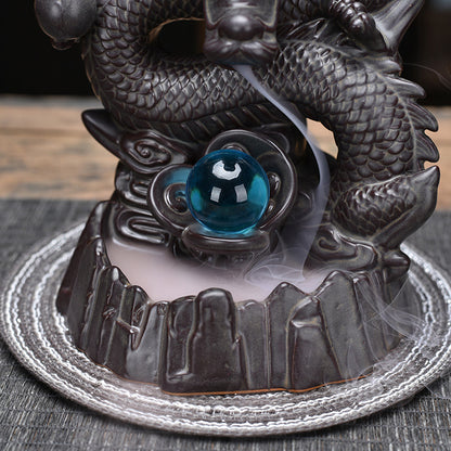 Zisha Dragon Backflow Incense Burner Tea Ceremony Zen Ornaments