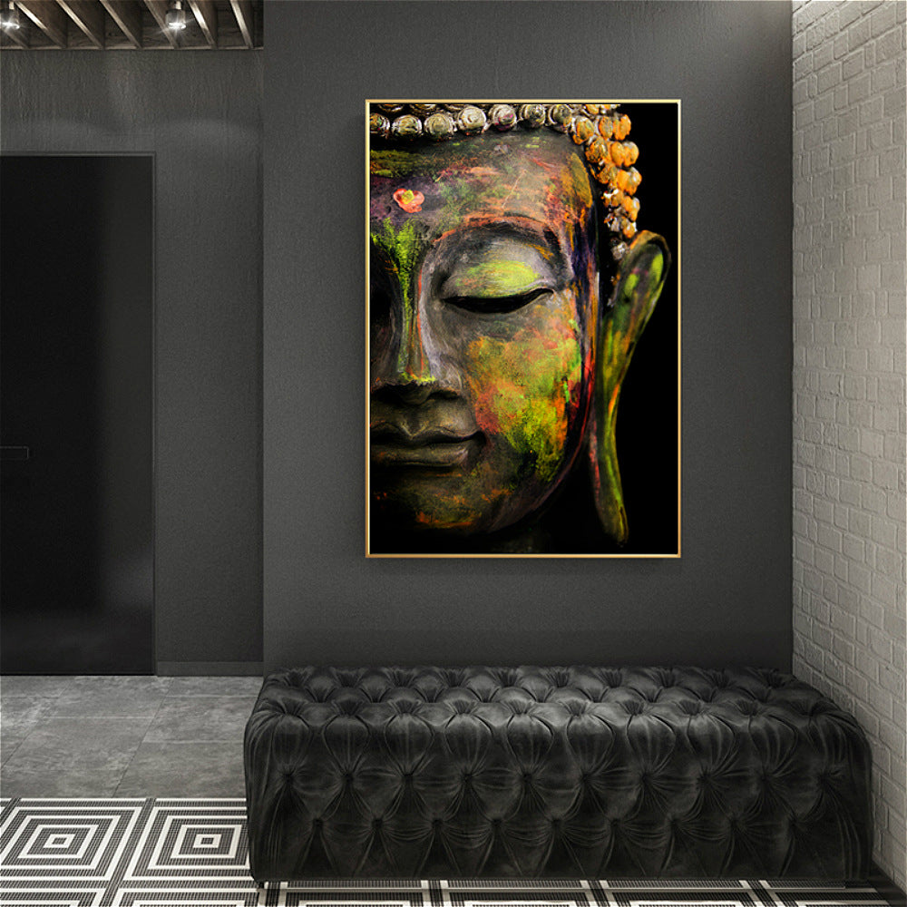 Buddha head portrait study decorative painting