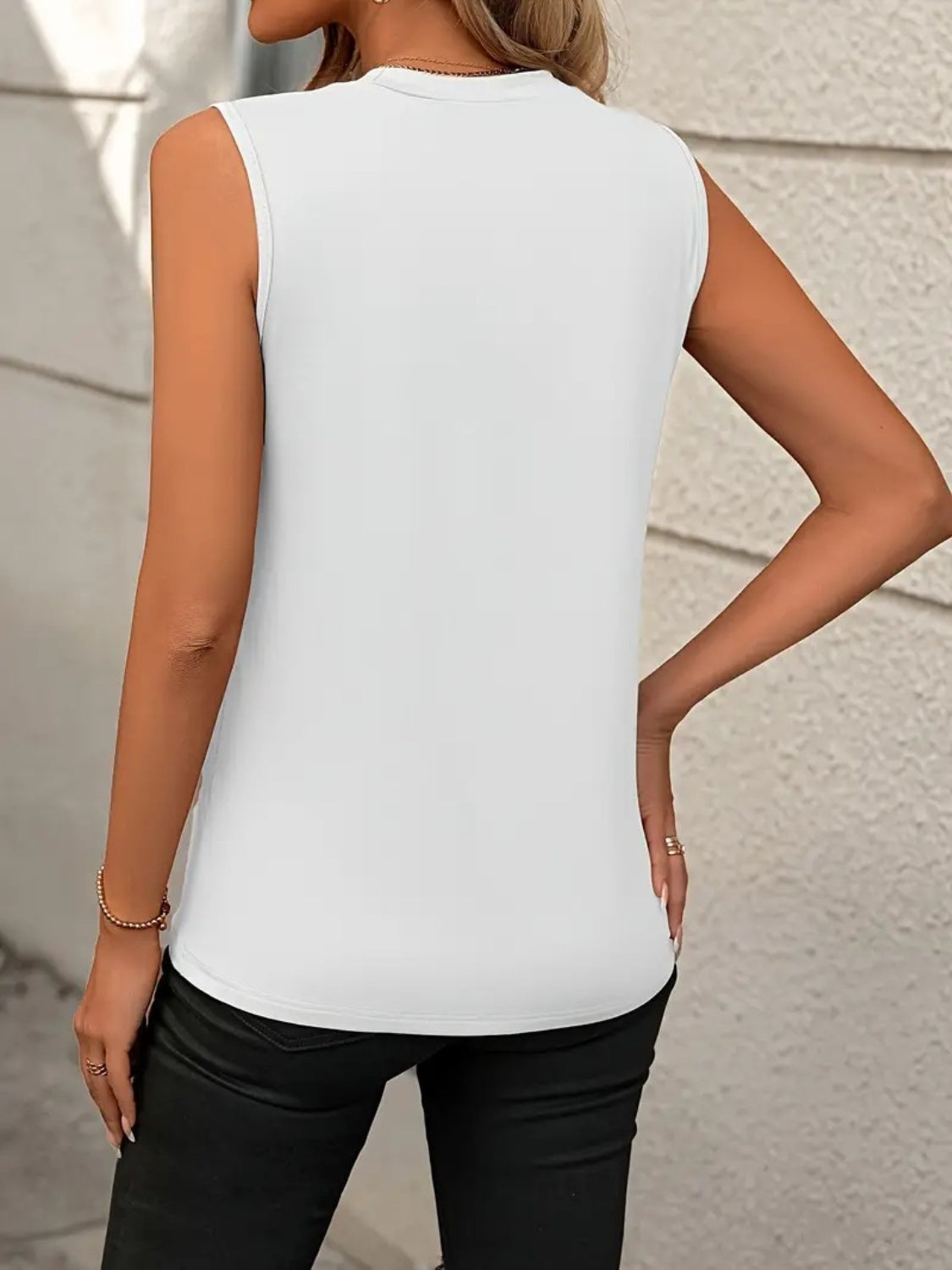 Round Neck Sleeveless Tank - Babbazon new