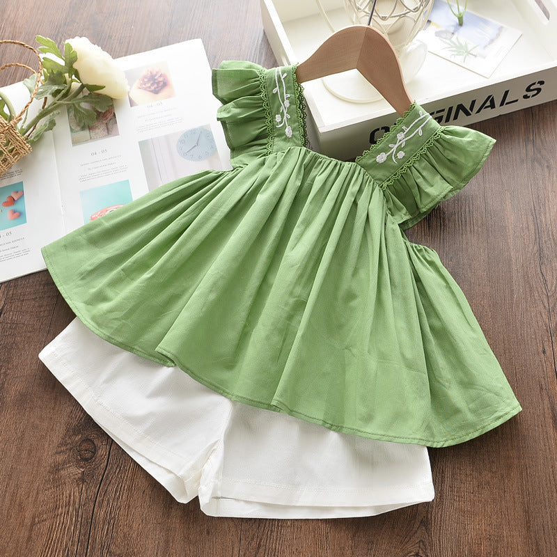 Summer Children's Sleeveless Shirt Shorts Two-piece Suit