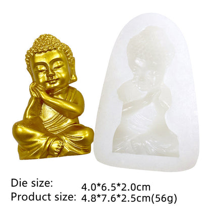 3D Maitreya Buddha Statue Tathagata Candle Aromatherapy Silicone Mold