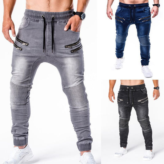 Sweatpants zip hip hop jeans