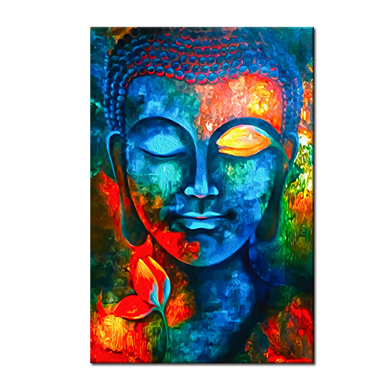 HD Modern Home Single Colorful Buddha Oil Painting On Canvas