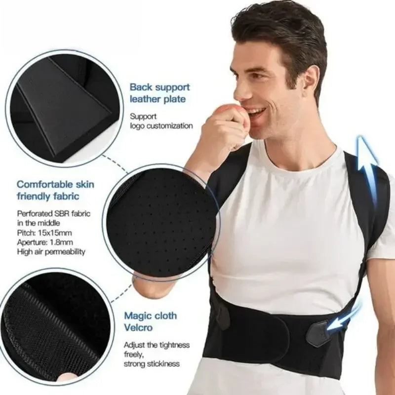 Adjustable Back Posture Belt Office Home Gym Unisex Improve Spine Clavicle Brace Posture Vest Back Posture Corrector Belt 