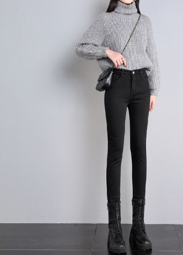 Add Velvet Jeans Female Thin Autumn And Winter To Keep Warm