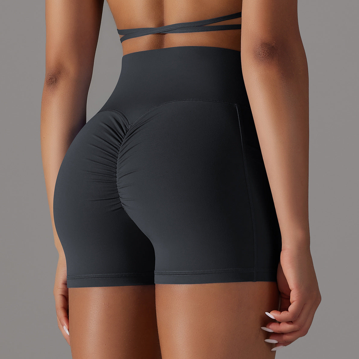 Yoga Shorts With Phone Pocket Design Fitness Sports Pants For Women Clothing 