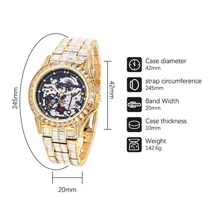 Full Bore Automatic Hollow Mechanical Men's Watch