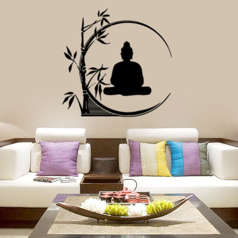 Bamboo Buddha Waterproof Wall Sticker