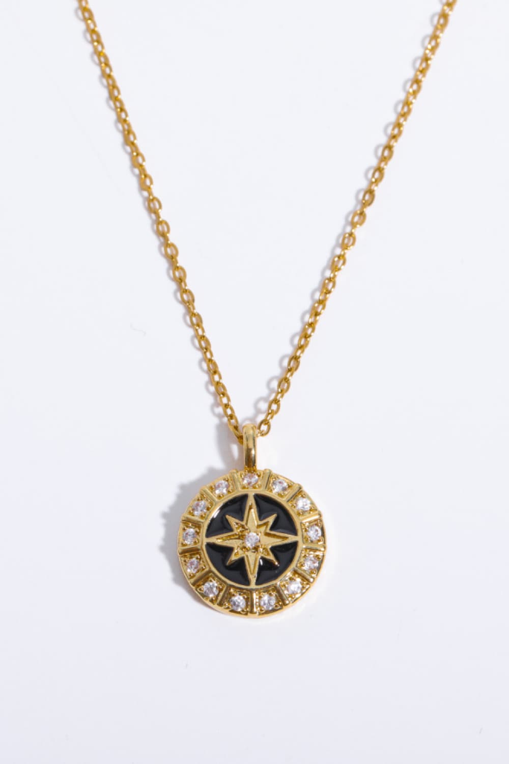 Zircon Decor North Star Pendant Copper Necklace 