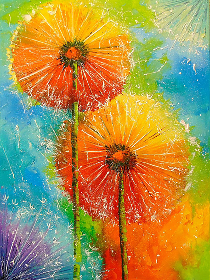 Colorful Dandelion Diamond Embroidery Handmade