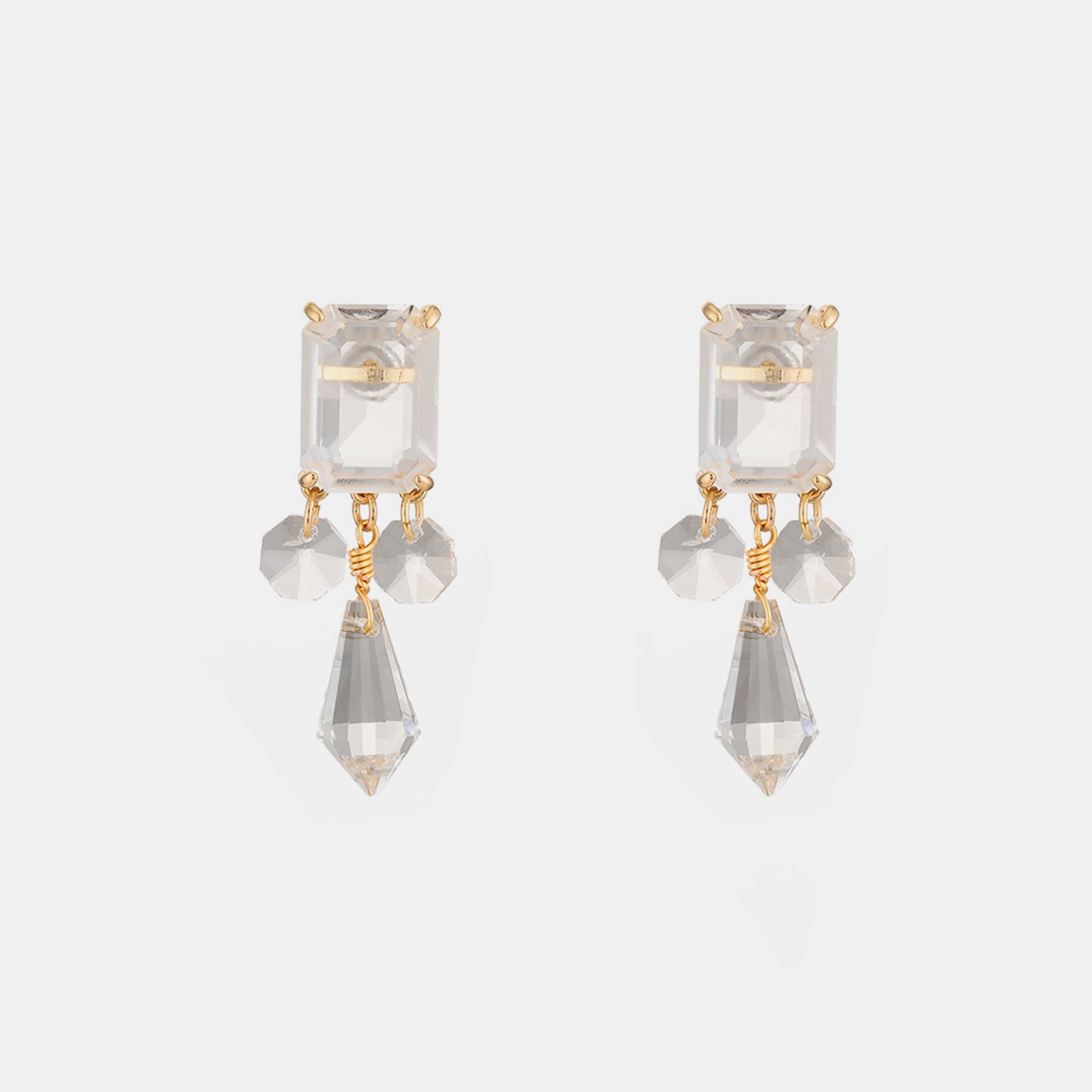 Alloy Glass Dangle Earrings 