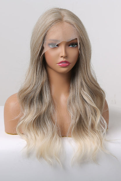 13*2" Lace Front Wigs Synthetic Long Wave 24" 150% Density in Medium Blonde Highlights 