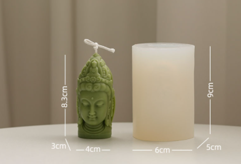 Three Faced Buddha Head Chinese Element Shape Candle Diy Silicone Mold