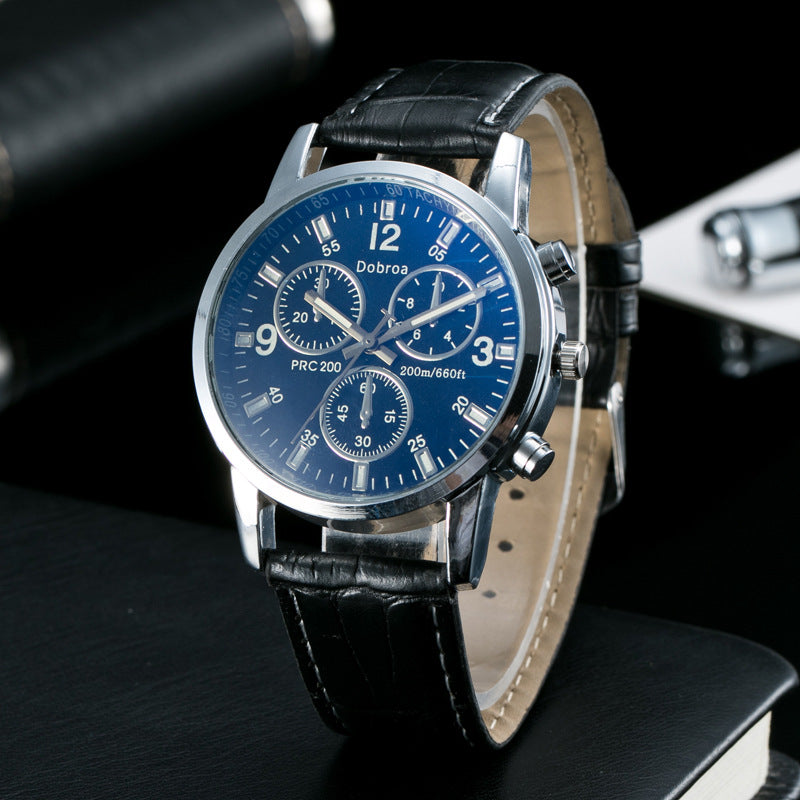 Casual blue glass men's watch fashion men's watch